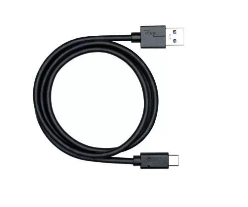 Cabo USB 3.1 tipo C - ficha 3.0 A, 5Gbps, carregamento 3A, preto, 0,50m, caixa DINIC